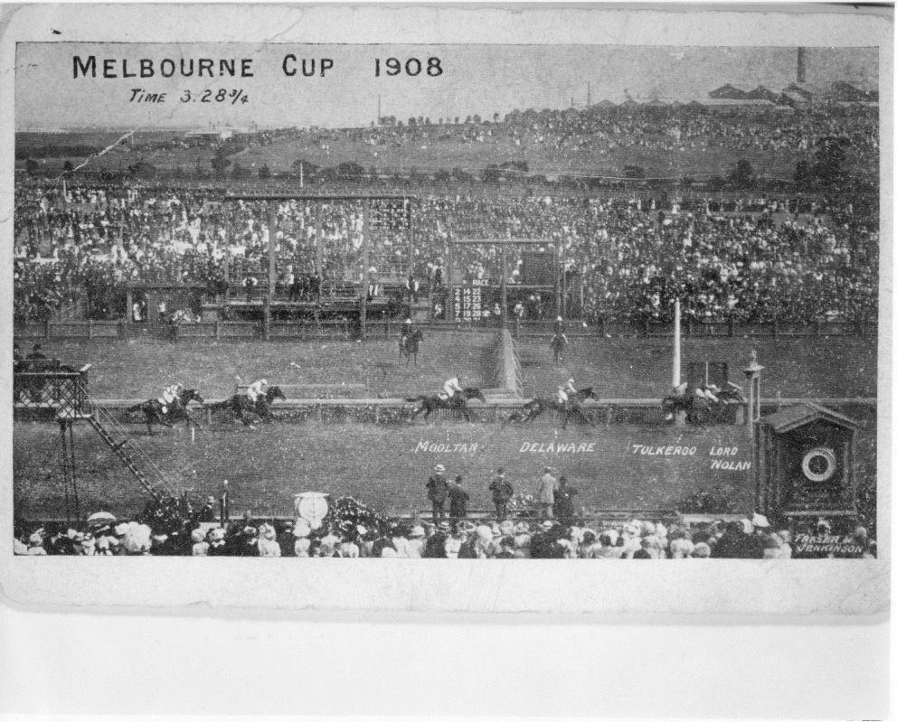 Photograph; Melbourne Cup, 1908 Australian Racing Museum